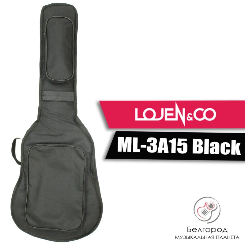 Lojen ML-3A15 Black - Чехол для акустической гитары (10мм уплотнитель)
